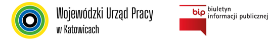 Logo Wojewódzkiego Urzędu Pracy w Katowicach oraz Biuletynu Informacji Publicznej